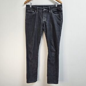 PrAna Jeans Women 6/28 Black Denim Kara Narrow Leg Low Rise Cuffed